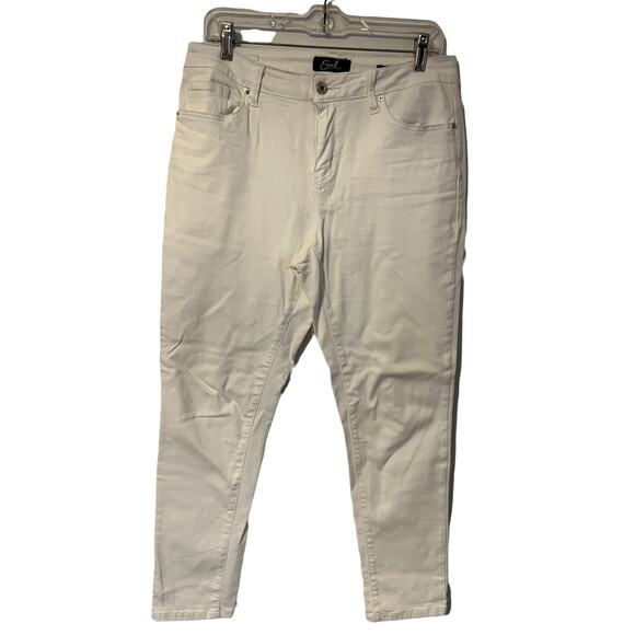 Earl Jean Pants Womens Tag Size 12 Skinny Ankle White Cotton Blend Pants - Picture 1 of 3